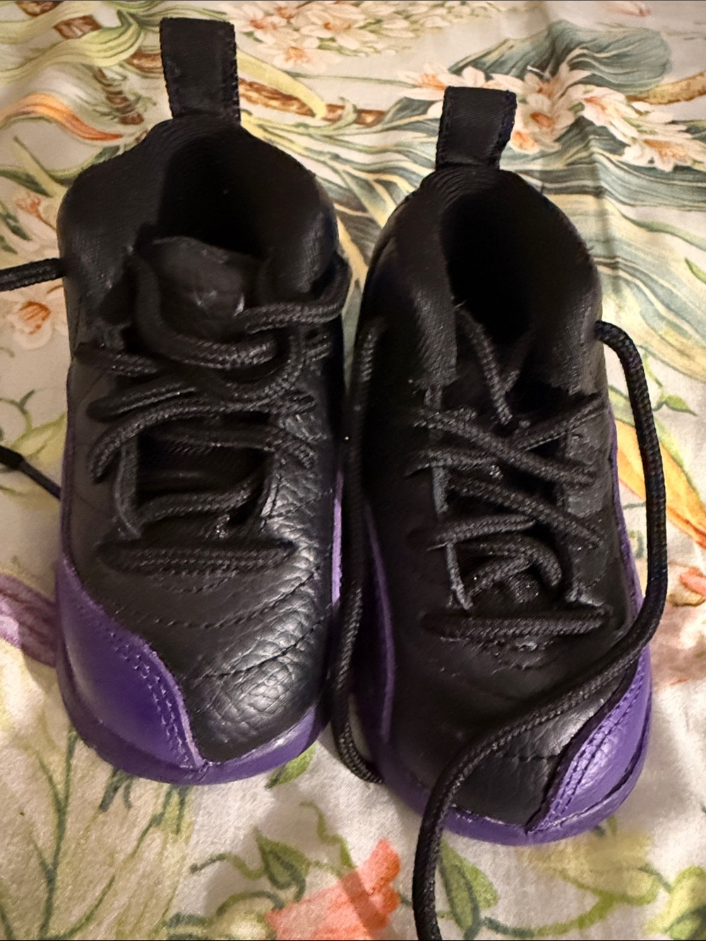 Jordan Kids Black and Purple Sneakers